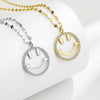 Wholesale Women's Collarbone Chain S925 Silver Round Smiley Face Necklace Casual Geometric Style