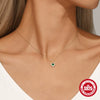 Wholesale Women's Collarbone Necklace 925 Sterling Silver Flower Emerald Diamond Encrusted O Shaped Chain Geometric Design Electroplating