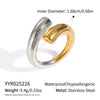 Wholesale Women's Colorblocking Gold And Silver Titanium Steel Ring With Geometric Pattern And Electroplating Processing