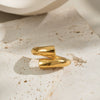 Wholesale Women's Colorblocking Gold And Silver Titanium Steel Ring With Geometric Pattern And Electroplating Processing