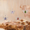 Wholesale Women's Colored Gemstone Necklace Butterfly Style S925 Sterling Silver Inlaid With Natural Sapphire Tanzanite Animal Zodiac Design