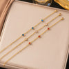Wholesale Women's Colorful Diamond Geometric Stainless Steel Vacuum Plated Bracelet Light Luxury Simple Fashionable And Nonfading