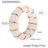 Wholesale Women's Colorful Geometric Stainless Steel 18K Gold Plated Electroplated Elastic Bracelet