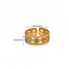 Wholesale Women's Colorful Oil Dripping Devil's Eye Heart Shape Stainless Steel 18K Gold Plated Inlaid With Gold Retro Open Ring