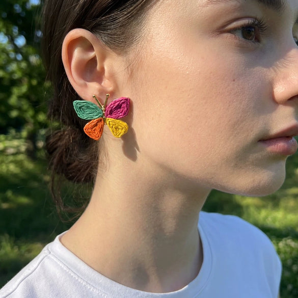 Wholesale Women's Colorful Woven Dopamine Alloy Electroplated Animal Zodiac Childlike Style Earrings