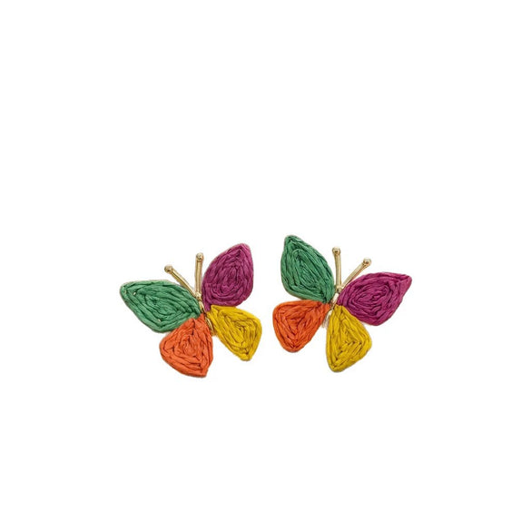 Wholesale Women's Colorful Woven Dopamine Alloy Electroplated Animal Zodiac Childlike Style Earrings