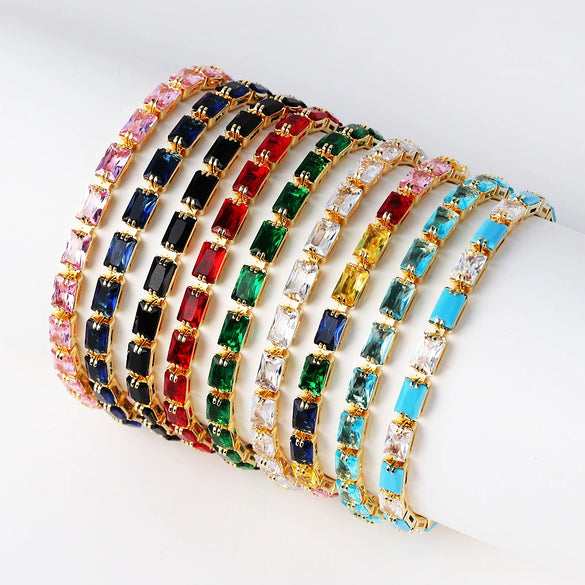 Wholesale Women's Colorful Zircon Bracelet With Electroplating And Niche Design