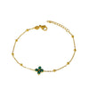 Wholesale Women's Colorful Zircon Geometric Flower Titanium Steel Stainless Steel Vacuum Plated Bracelet Jewelry