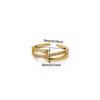 Wholesale Women's Colorful Zircon Geometric Heartshaped Copper Ring Inlaid With Gold