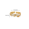Wholesale Women's Colorful Zircon Geometric Heartshaped Copper Ring Inlaid With Gold