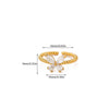 Wholesale Women's Colorful Zircon Geometric Heartshaped Copper Ring Inlaid With Gold