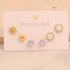 Wholesale Women's Compact Geometric Round Stainless Steel Earrings With Heart Shape Pattern And Electroplating