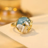 Wholesale Women's Conch Ring Copper Geometric Style Electroplating Natural Freshwater Pearl Open Ring