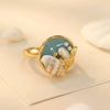 Wholesale Women's Conch Ring Copper Geometric Style Electroplating Natural Freshwater Pearl Open Ring