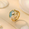 Wholesale Women's Conch Ring Copper Geometric Style Electroplating Natural Freshwater Pearl Open Ring