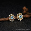 Wholesale Women's Cool Style Geometric S925 Sterling Silver 18K Gold Plated Gem Set Earrings