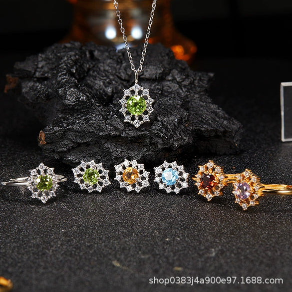 Wholesale Women's Cool Style Geometric S925 Sterling Silver 18K Gold Plated Gem Set Earrings