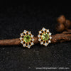 Wholesale Women's Cool Style Geometric S925 Sterling Silver 18K Gold Plated Gem Set Earrings