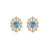 Wholesale Women's Cool Style Geometric S925 Sterling Silver 18K Gold Plated Gem Set Earrings