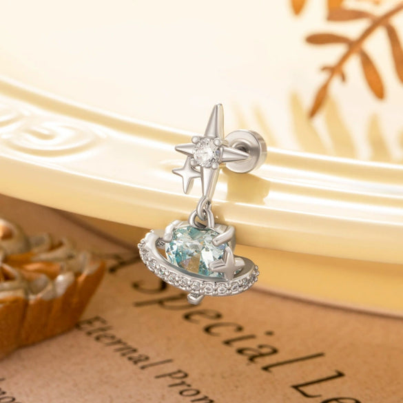 Wholesale Women's Cool Style Heart Shape Metal Pendant Titanium Steel Screw Ear Nail Set With Diamonds