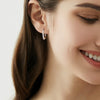 Wholesale Women's Cool U Shaped 925 Sterling Silver Moissanite Earrings With Geometric Design And Electroplating