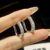 Wholesale Women's Cool U Shaped 925 Sterling Silver Moissanite Earrings With Geometric Design And Electroplating