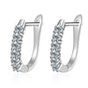 Wholesale Women's Cool U Shaped 925 Sterling Silver Moissanite Earrings With Geometric Design And Electroplating