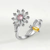 Wholesale Women's Copper Adjustable Rotating Ring With Daisy Bee Geometric Design And Electroplating