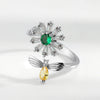 Wholesale Women's Copper Adjustable Rotating Ring With Daisy Bee Geometric Design And Electroplating