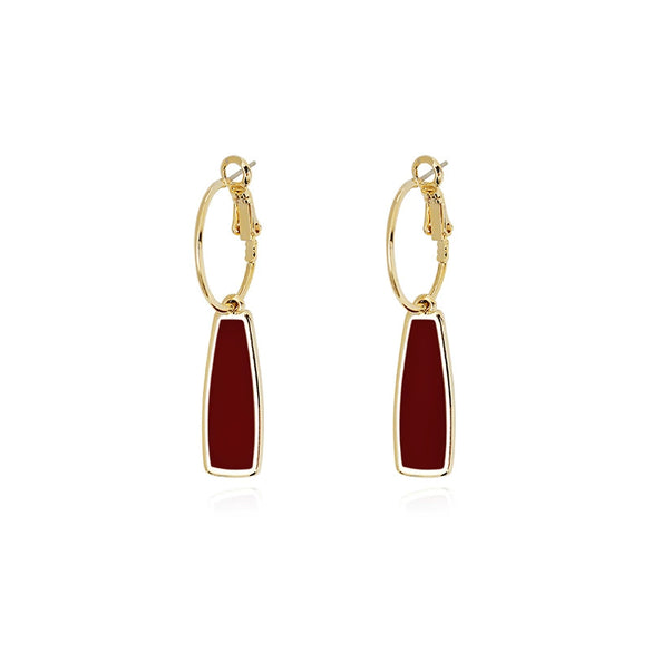 Wholesale Women's Copper Alloy Electroplated Geometric Retro Oil Drop Earrings