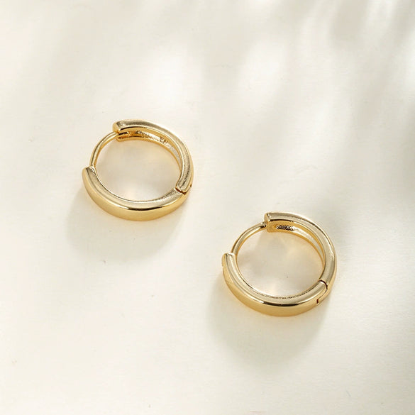 Wholesale Women's Copper Alloy Geometric Hoop Earrings Simple Style Electroplated