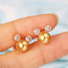 Wholesale Women's Copper Alloy Inlaid Mickey Head Pearl Earrings