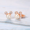 Wholesale Women's Copper Alloy Inlaid Mickey Head Pearl Earrings