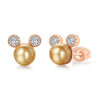 Wholesale Women's Copper Alloy Inlaid Mickey Head Pearl Earrings