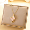 Wholesale Women's Copper And Titanium Steel Butterfly Pendant Necklace With Real Gold Plating And Enhanced Color Retention Sweet Style Cross Chain