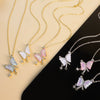Wholesale Women's Copper And Titanium Steel Butterfly Pendant Necklace With Real Gold Plating And Enhanced Color Retention Sweet Style Cross Chain
