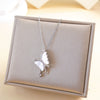 Wholesale Women's Copper And Titanium Steel Butterfly Pendant Necklace With Real Gold Plating And Enhanced Color Retention Sweet Style Cross Chain