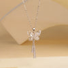 Wholesale Women's Copper And Titanium Steel Butterfly Pendant Necklace With Real Gold Plating And Enhanced Color Retention Sweet Style Cross Chain