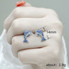 Wholesale Women's Copper Animal Dolphin Earrings With Zirconia