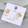 Wholesale Women's Copper Animal Dragonfly Cat Ear Jewelry Electroplated Small Fresh Style Earrings Card Set
