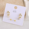 Wholesale Women's Copper Animal Dragonfly Cat Ear Jewelry Electroplated Small Fresh Style Earrings Card Set