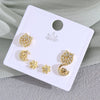 Wholesale Women's Copper Animal Dragonfly Cat Ear Jewelry Electroplated Small Fresh Style Earrings Card Set