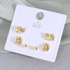 Wholesale Women's Copper Animal Dragonfly Cat Ear Jewelry Electroplated Small Fresh Style Earrings Card Set