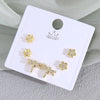 Wholesale Women's Copper Animal Dragonfly Cat Ear Jewelry Electroplated Small Fresh Style Earrings Card Set
