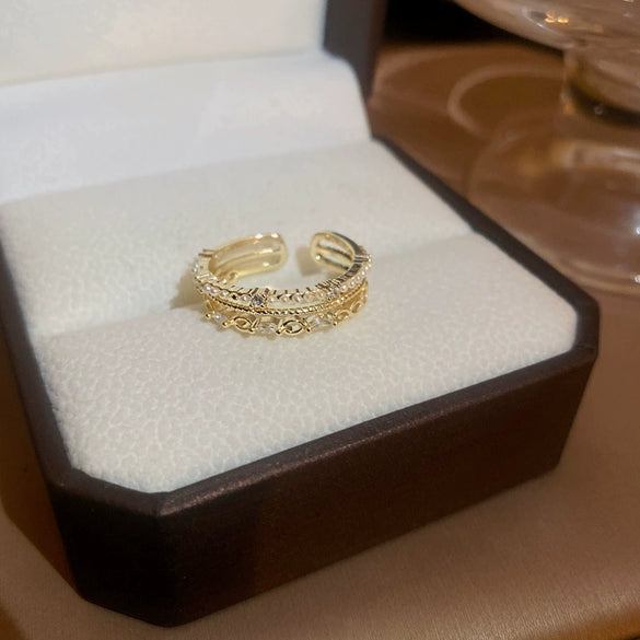 Wholesale Women's Copper Animal Zodiac Snakeshaped Open Ring With Electroplating Design