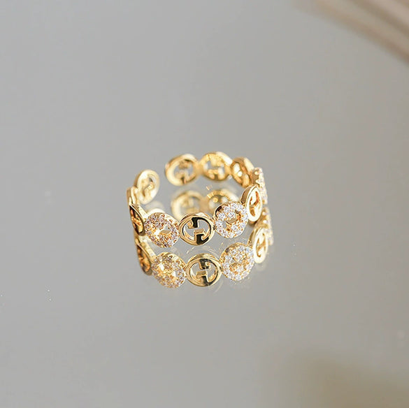 Wholesale Women's Copper Animal Zodiac Snakeshaped Open Ring With Electroplating Design
