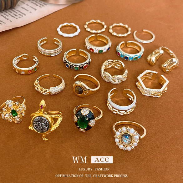 Wholesale Women's Copper Animal Zodiac Snakeshaped Open Ring With Electroplating Design
