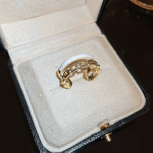 Wholesale Women's Copper Animal Zodiac Snakeshaped Open Ring With Electroplating Design