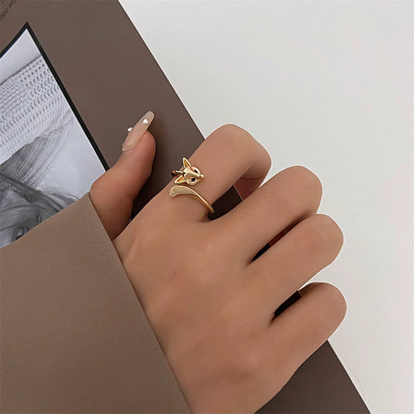 Wholesale Women's Copper Animals Zodiac Electroplated Opening Adjustable Ring