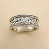 Wholesale Women's Copper Baroque Style Hollow Flower Geometric Inlaid Zircon Ring